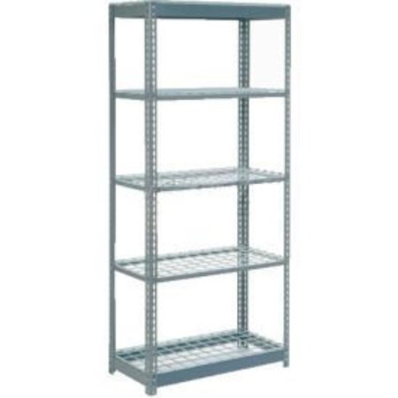 GLOBAL EQUIPMENT Heavy Duty Shelving 36"W x 12"D x 84"H With 5 Shelves - Wire Deck - Gray 717435